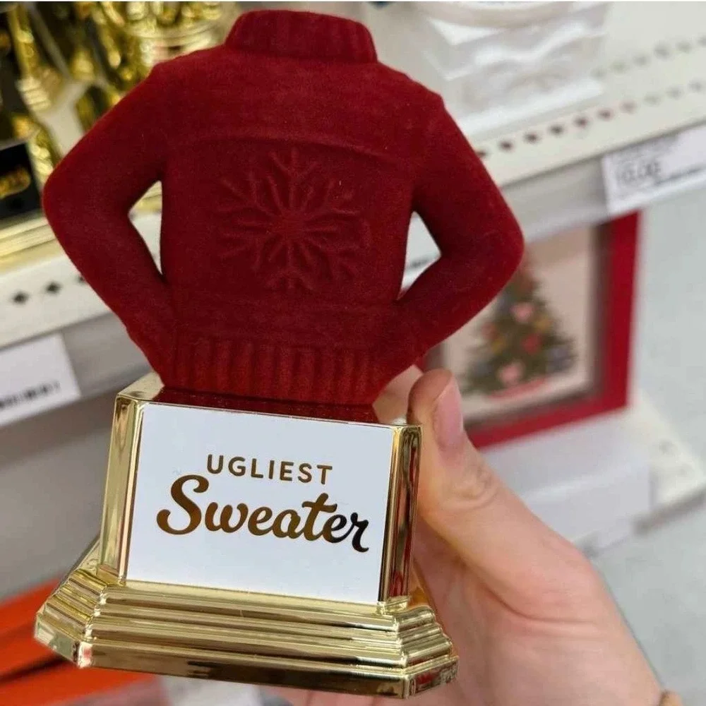 Paper Riot Co Ugly Sweater‎ Trophy Red Snowflake Holiday Party Award